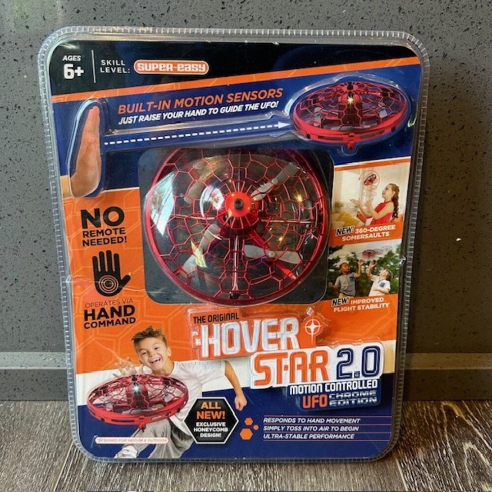 Hover Star 2.0 Motion Controlled UFO Toy Chrome Edition Red NEW